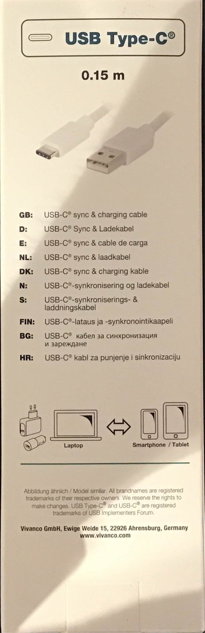 VIVANCO USB Type–C Sync & Ladekabel
