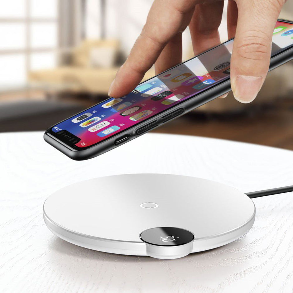 Baseus WXSX-02 Digital LED Display Wireless Charger White