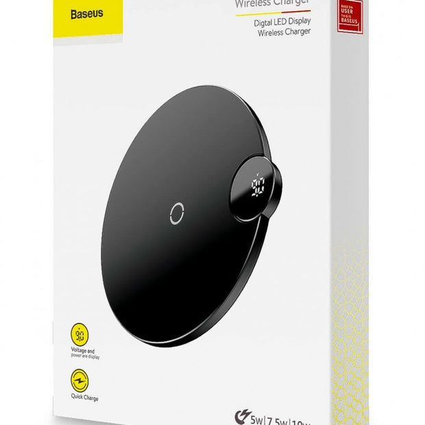 Baseus WXSX-02 Digital LED Display Wireless Charger Black
