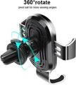 Baseus - 10W Qi Wireless Fast Charge Car Mount Charger + Air Vent Mount (Air Frame) - Black