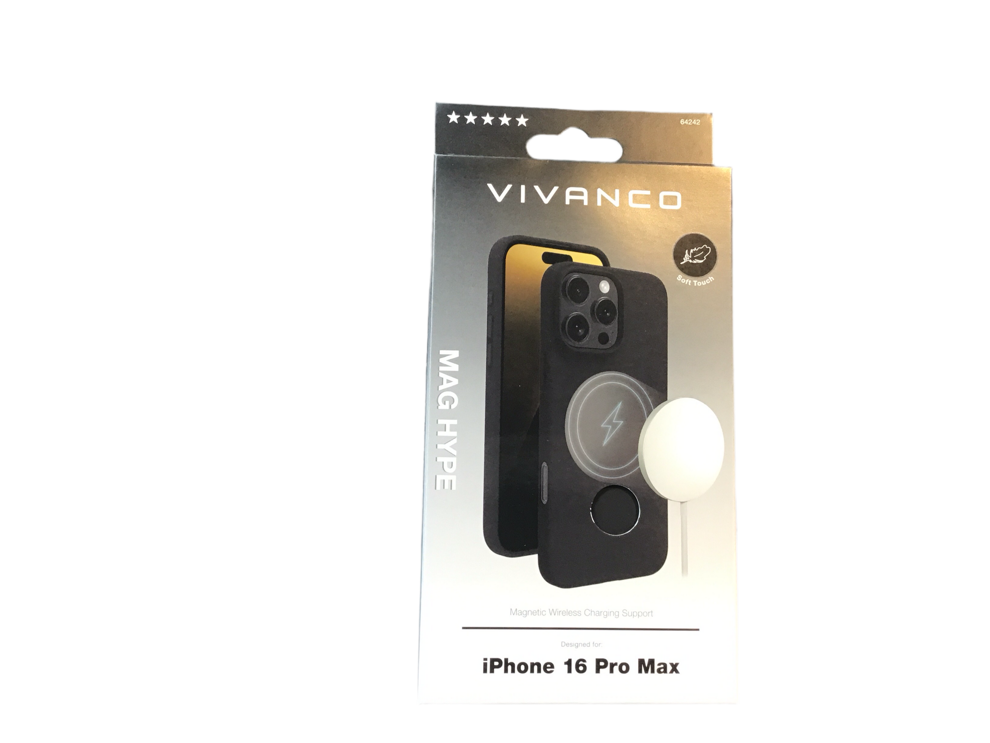 VIVANCO
Mag Hype Cover für iPhone 16 Pro Max, Magnetic Wireless Charging Support