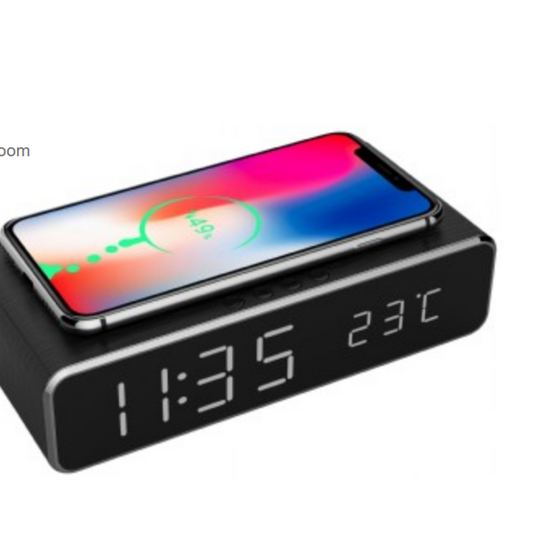 Digital alarm clock with wireless charging function