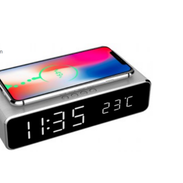 Digital alarm clock with wireless charging function