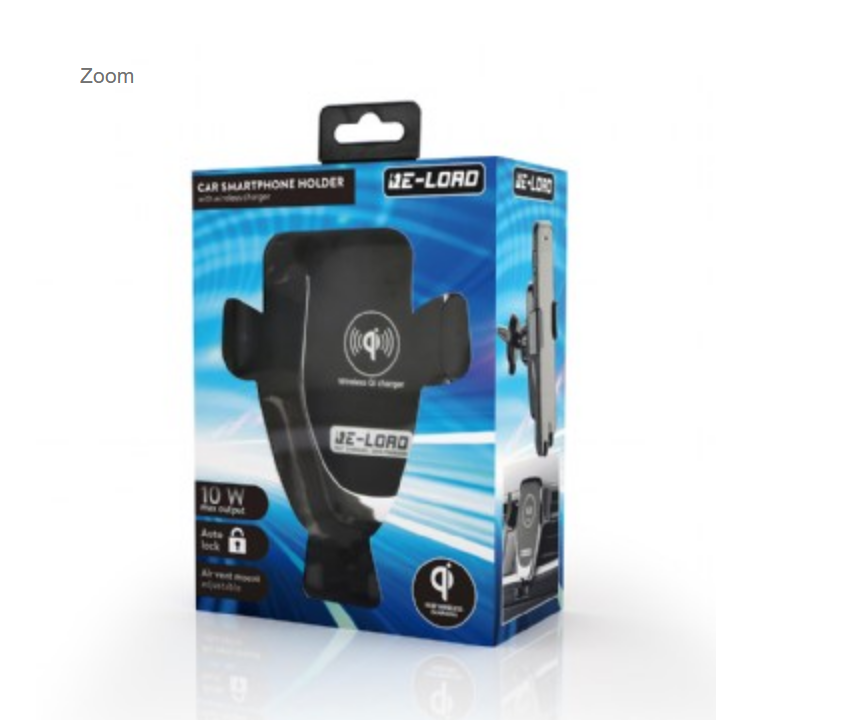 Car smartphone holder with fast wireless charger, 10 W