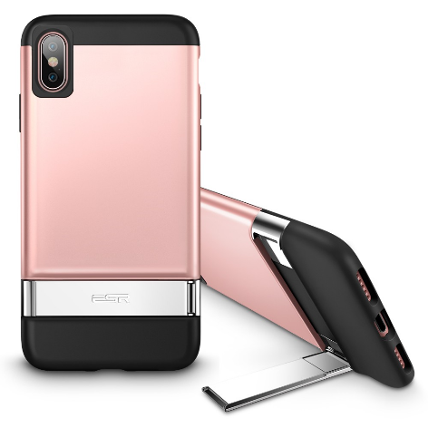ESR für iPhone X/XS 2020 Metall Ständer Fall Vertikalen Ständer Halter stoßstange Abdeckung für iPhone X/XS Farbe Rosa