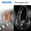 Philips BASS+ On-Ear Bluetooth-Kopfhörer Schwarz