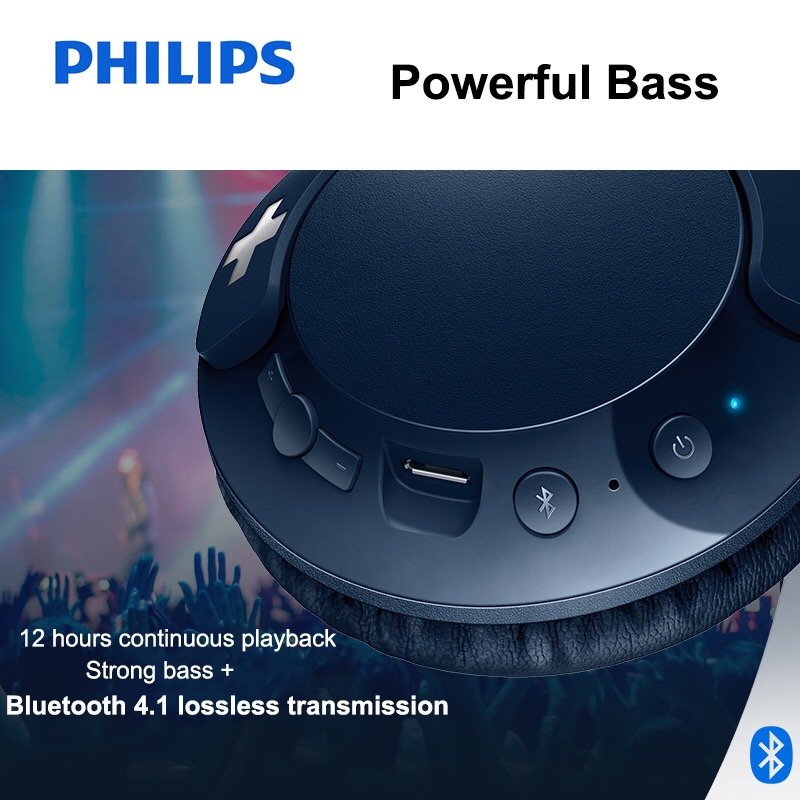 Philips BASS+ On-Ear Bluetooth-Kopfhörer Weiss