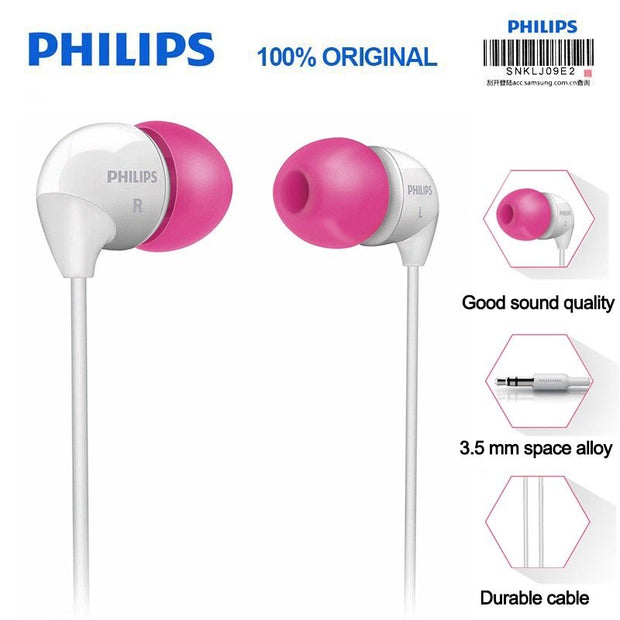 Philips SHE 3501 PP Wired Headphones Red