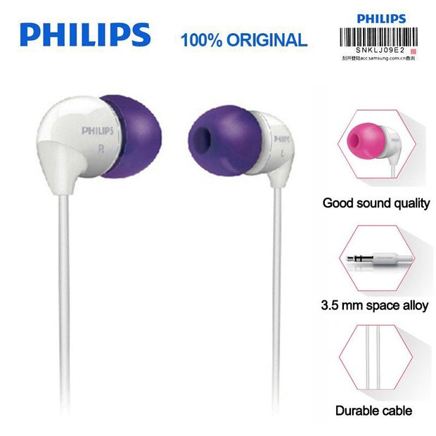Philips SHE 3501 PP headphones with cable purple
