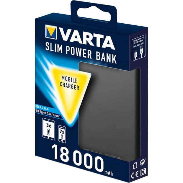 Varta Slim Powerbank 18000 mAh dunkelgrau (18000mAh)
